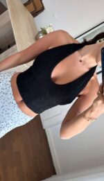 Black Halter Crop Top - Image 2