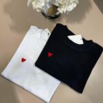 BlackT-Shirt with Red Heart Embroidery
