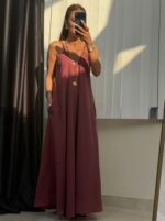 Sleeveless Burgundy Maxi Dress