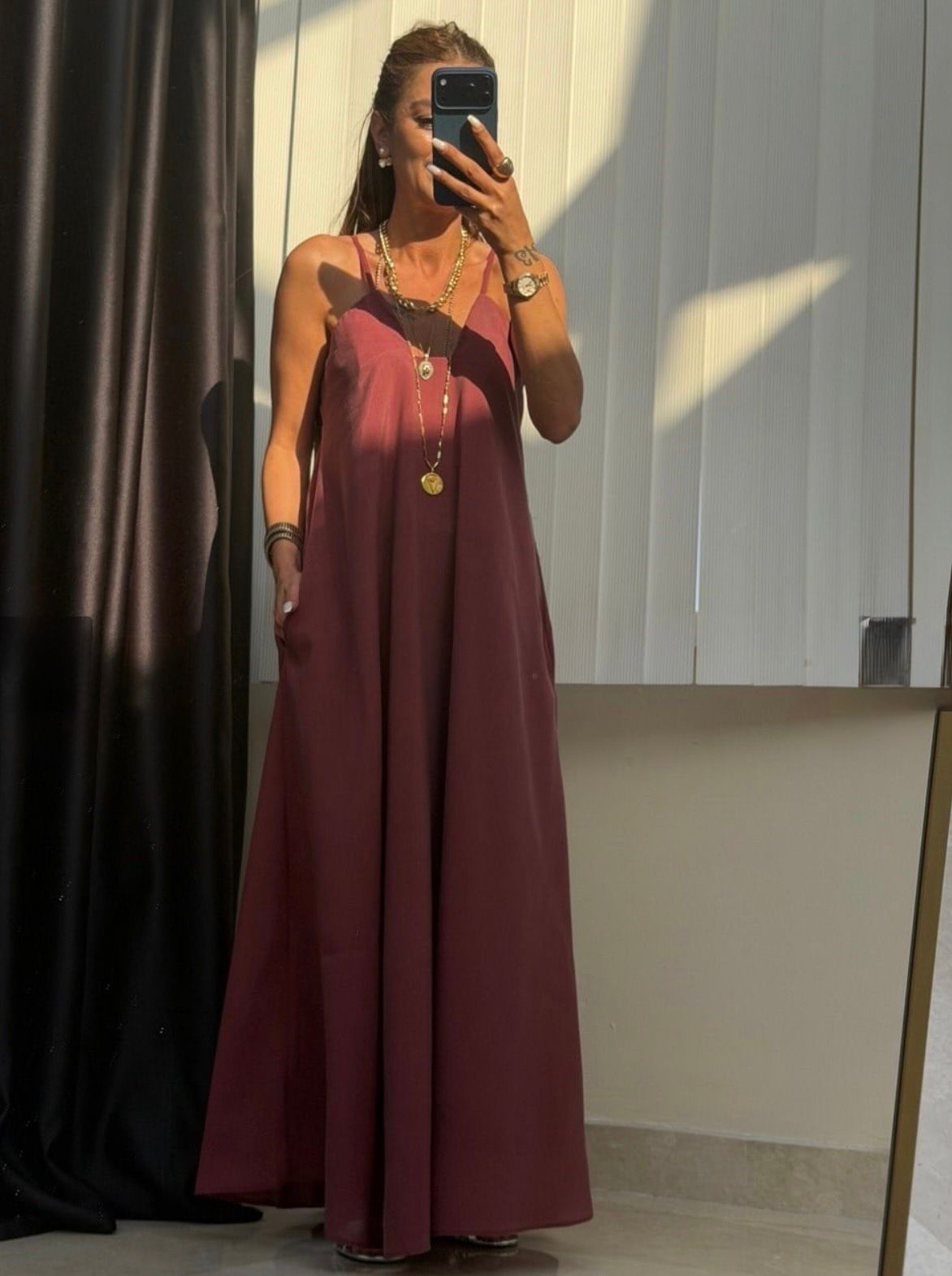 ed0cd016-7792-433e-addb-c2ede195af3b Sleeveless Burgundy Maxi Dress - Image 1