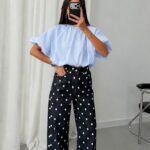 Light Blue Ruffle Top