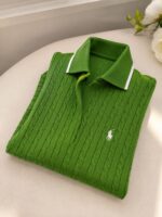 Cable Knit Short Sleeve Polo Shirts - Image 6