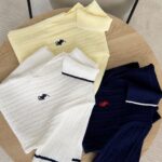 Cable Knit Short Sleeve Polo Shirts