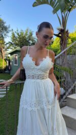 White Lace Maxi Dress - Image 2