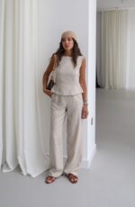 Natural beige linen set