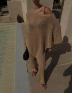 Beige Knit Beachwear Cover-Up Set - Image 2