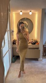 Olive Mesh Knit Swim Cover-Up Dress - Image 10