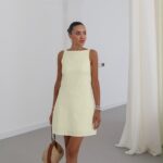 Sleeveless Light Yellow Mini Dress