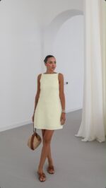 Sleeveless Light Yellow Mini Dress
