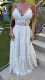 White Lace Maxi Dress - Image 4