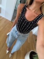 Black Studded Tank Top - Image 2