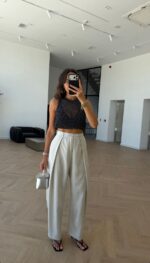 Black Knit Crop Top