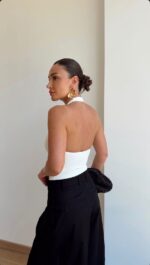 White Halter Neck Bodysuit - Image 2