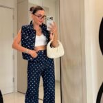 Navy Polka Dot Denim Set
