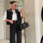 Black Polka Dot Denim Set