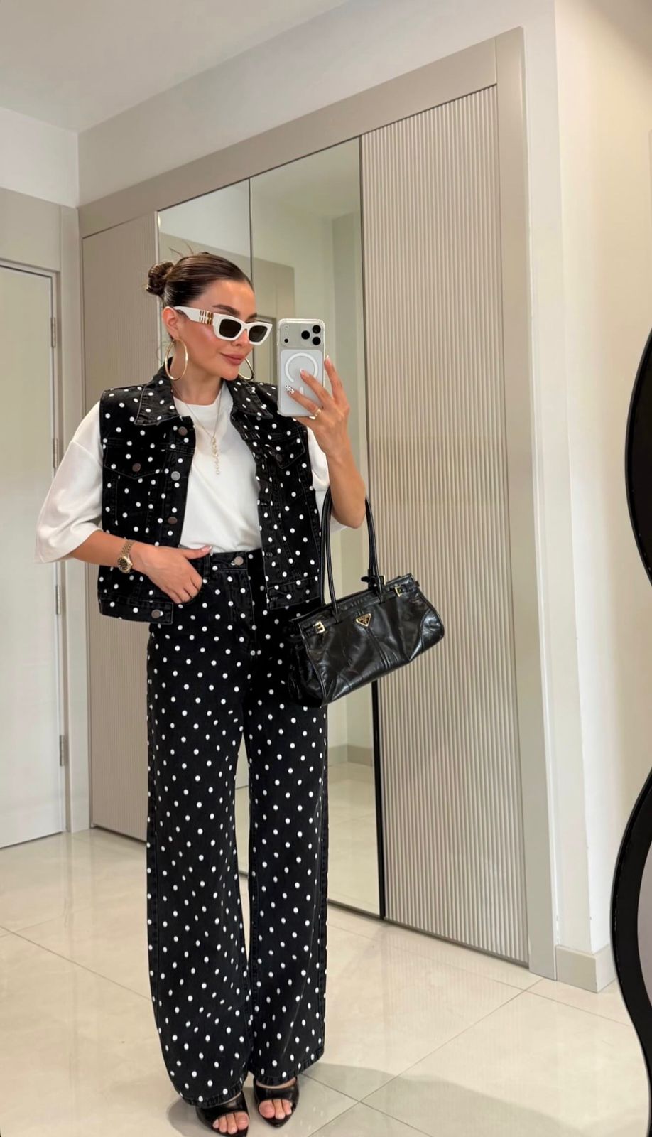 WhatsApp Image 2026-06-06 at 10.18.48 AM Black Polka Dot Denim Set - Image 1