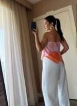 Pink Orange Abstract Print Camisole Top - Image 2