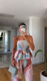 Pastel Abstract Print Two Piece Set - Image 2