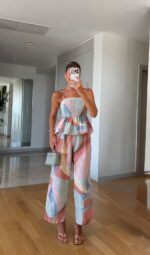 Pastel Abstract Print Two Piece Set