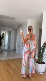 Pastel Abstract Print Two Piece Set - Image 4