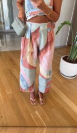 Pastel Abstract Print Two Piece Set - Image 3