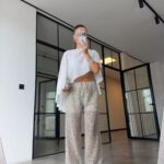 Silver Sequin Sheer Wide Leg Pants