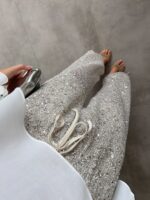 Silver Sequin Sheer Wide Leg Pants - Image 3