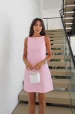 Sleeveless Pink Shift Mini Dress