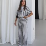 Black and White Striped Set
