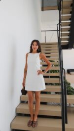 Sleeveless White Shift Mini Dress