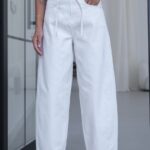 High Waist White Wide Leg Jeans