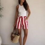 Red Striped Shorts