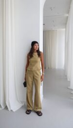 Light olive green linen set - Image 2