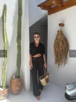 Black Crochet Beachwear Set