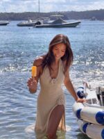 Beige Halter Terry Cloth Cover-Up Dress - Image 3