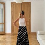 Black Polka Dot Maxi Skirt