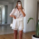 White Embroidered Two Piece Shirt and Shorts Set