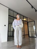 White Knit Cropped Sweater Top - Image 2