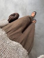 Brown Linen Wide Leg Linen Pants - Image 2