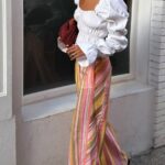 Wide Leg Multicolor Striped Pants