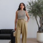 High Waist Wide Leg Khaki Pants