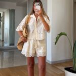 White Eyelet Embroidered Two Piece Set
