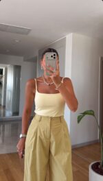 Yellow Wide Leg Pants and Tank Set - Image 2