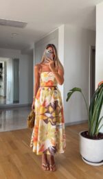 Sleeveless Floral Print Maxi Dress - Image 2
