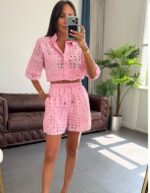 Pink Broderie Anglaise Set - Image 4
