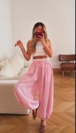 Pink Wide Leg Summer Pants - Image 2