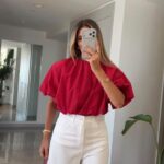 Red Puff Sleeve Summer Top