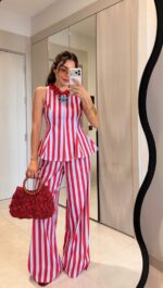 Red and Blue Striped Set
