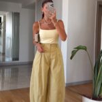 Yellow Wide Leg Pants and Tank Set
