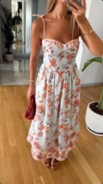 Floral Print Spaghetti Strap Maxi Dress - Image 2
